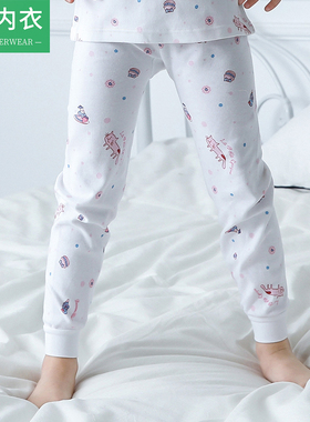小AB儿童内衣纯棉女童学生中大童卡通单条秋裤全棉薄款棉毛裤T322