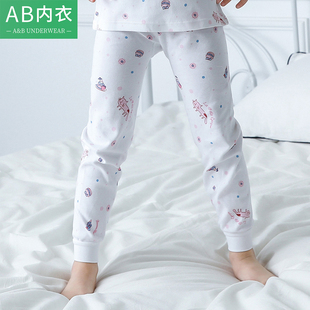 T322 棉毛裤 小AB儿童内衣纯棉女童学生中大童卡通单条秋裤 全棉薄款
