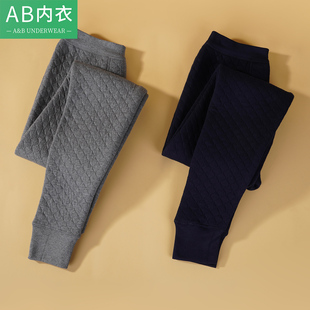 AB内衣男士秋冬加厚三层秋裤精梳棉加厚保暖裤全棉高腰棉毛裤SZ31