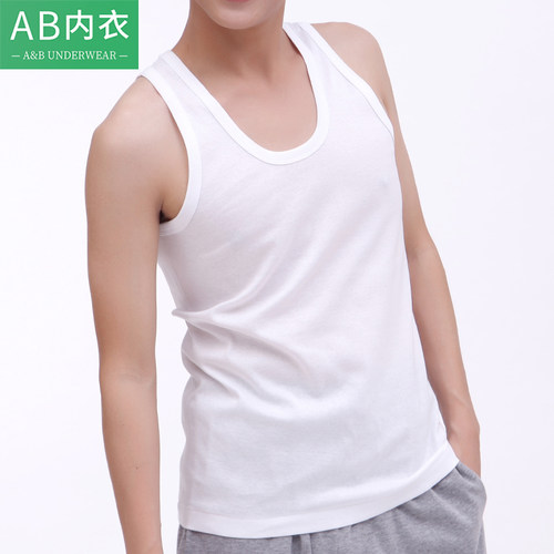 ab内衣丝光棉夏季无袖背心男士