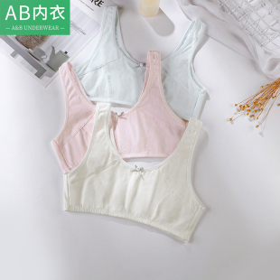 AB内衣少女薄款 14岁全棉无钢圈文胸C460 纯棉发育小背心初中生11