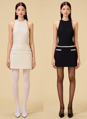 正品授权LOBBSTER X 王车车23FW粗花呢无袖连衣裙蝴蝶结斗篷越南