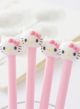 HelloKT可爱卡通中性笔 韩版创意女士学生黑色签字笔办公文具水笔