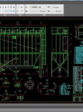 KST175-PPW64-6气箱7气箱脉冲袋式除尘器CAD全套设计图纸布袋除尘