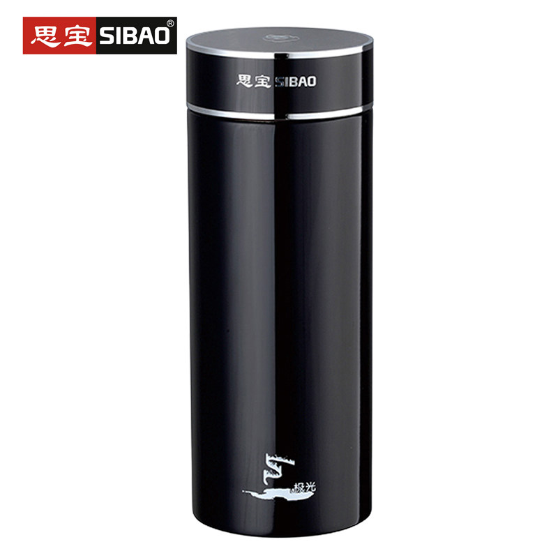 思宝保温杯真空不锈钢水杯男女士便携泡茶杯子简约情侣对杯极光