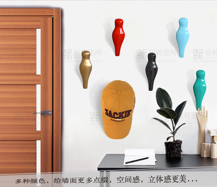 欧式简约小鸟立体挂钩创意家居客厅玄关房间门后挂衣帽钩墙壁饰品