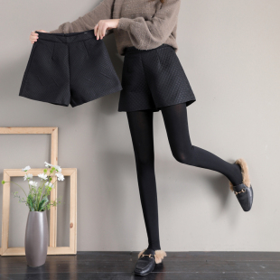 秋冬季 女款 2025新款 a字版 外穿黑色高腰显瘦 西装 冬季 阔腿短裤