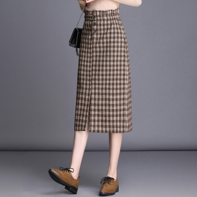 格格半身裙冬季百搭包臀呢子