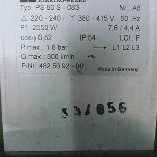 德国HANNING自动清洗机水泵PS80S-083 PS 80S-083询价