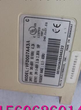 变频器 VFD007A43A 380v 0.75KW 质量保证 VFD007A21A询价