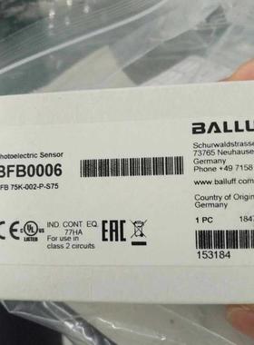 全新BALLUFF BFB0004 BFB 75K001PS75 BFB0006 光电传感器现询价