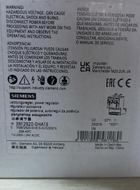 3RF2920-0HA13西门子功率调节器全新原装正品现货询价
