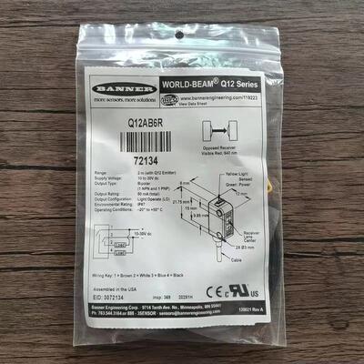 全新原装正品 BANNER邦纳 Q12AB6R 光电开关 72134 现货销售询价