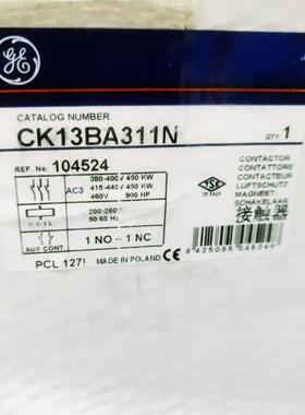 GE通用接触器 CK13BA300  CK13BA311N   1250A  220-240VAC/D询价