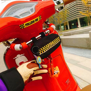 比亚乔vespa手套包置物台湾大眼mooneyes机车包反光装饰挂袋布包