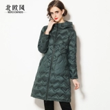 Двусторонний модный длинный удерживающий тепло пуховик, 2021 года, городской стиль, средней длины