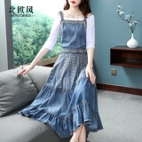 Летнее длинное платье, длинная юбка, джинсовый комплект, сезон 2021