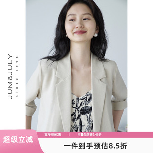 西裝 外套女薄款 新款 小西裝 小個子通勤上衣休閑西服 短袖 嘉茱莉夏季