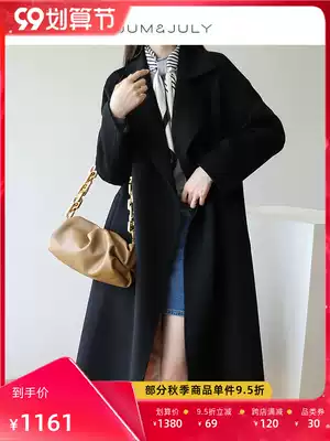 Double-sided woolen coat women 2020 autumn and winter New woolen coat Korean version Loose medium and long version Hepburn wind woolen long