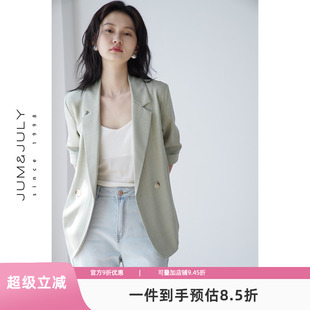 新款 西装 嘉茱莉夏季 短袖 小个子通勤上衣休闲西服 外套女薄款 小西装