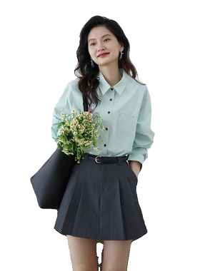 嘉茱莉宽松清新棉衬衫
