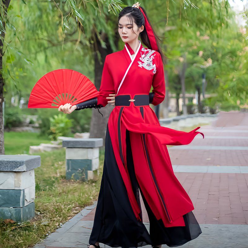 出租雪龙吟古典舞蹈演出服扇子舞花木兰服装女武侠中国舞打鼓象王图片