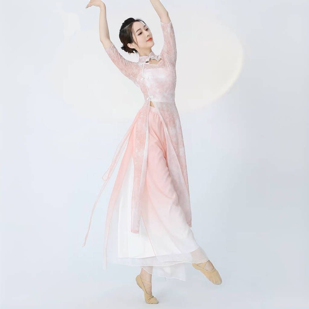 出租古典舞蹈服纱衣飘逸演出服修身性感仙女古风长款中国舞旗袍