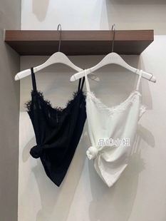 蕾丝拼接螺纹修身 韩国东大门 吊带背心 女装 品味小妞2020春季