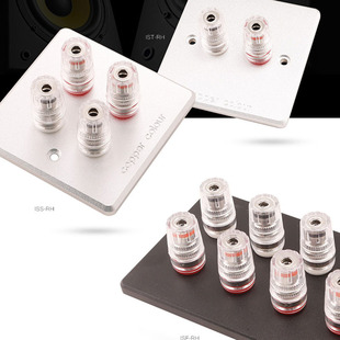 CopperColour铜彩 纯铜镀铑音箱功放接线柱环绕音响接线面板 黑银