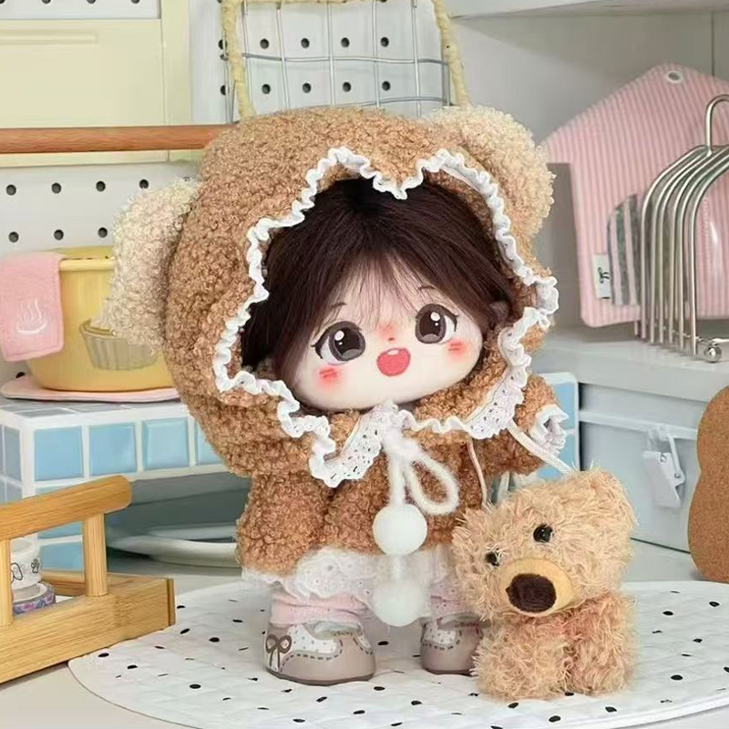 新品秋冬20厘米棉花娃娃衣服“奶糖兔焦糖熊”可爱呆萌无属性换装