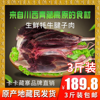 卡卡藏寨川西高原新鲜牦牛腱子肉 腿肉 牛腱子肉3斤生鲜包邮