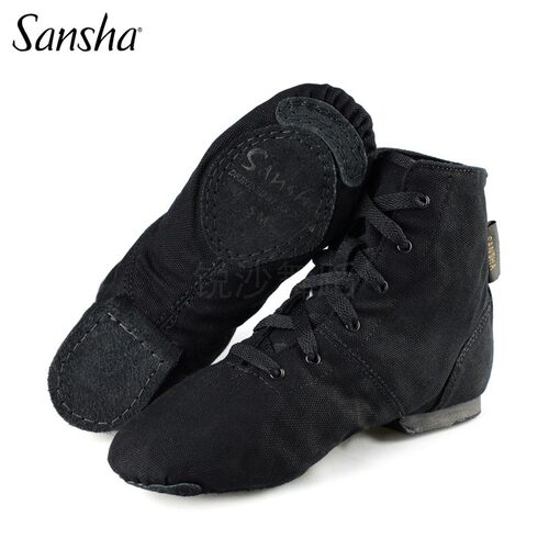 三沙Sansha高帮系带帆布爵士舞鞋