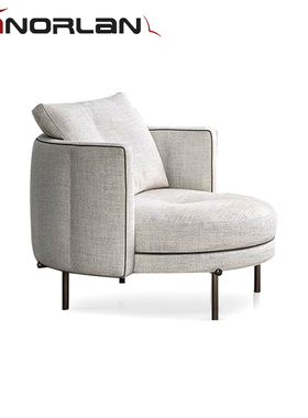 意式极简单人沙发椅TORII意大利现代简约设计师款轻奢真皮休闲椅