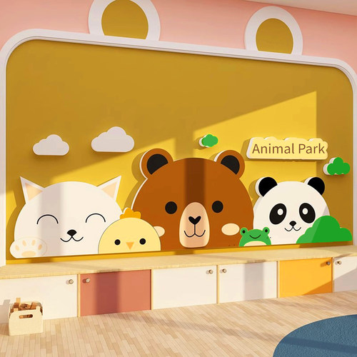 卡通小熊猫主题墙壁3d立体装饰画