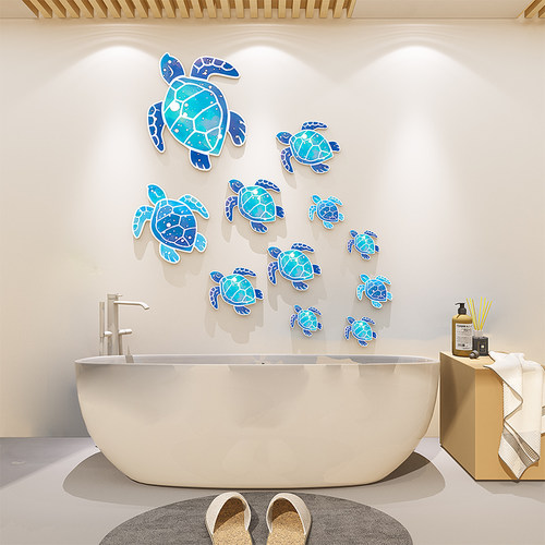 浴室装饰卡通可爱防水乌龟贴纸
