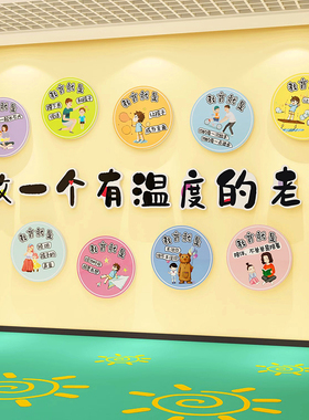 学校教师风采办公室布置墙面装饰幼儿园主题背景班级文化墙壁贴纸