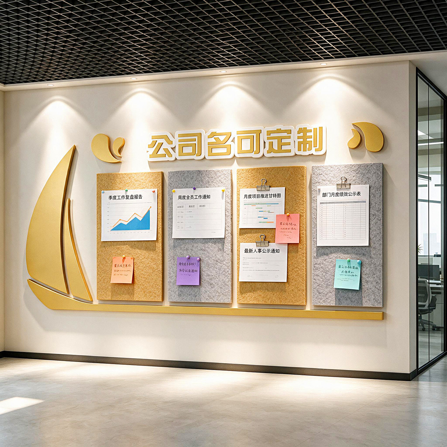 毛毡板墙贴定制公司前台形象墙