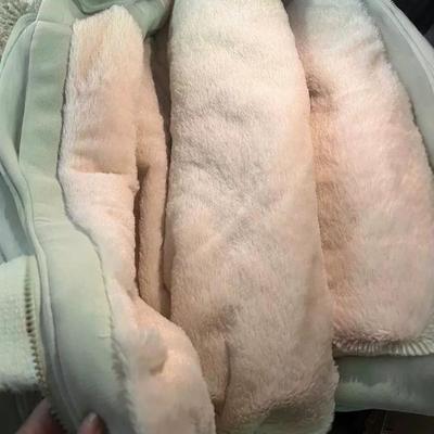 加绒超厚绿色绒情侣卫衣外套