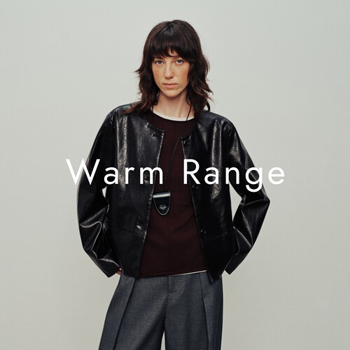 Warm Range 摩登无领短款PU皮衣外套
