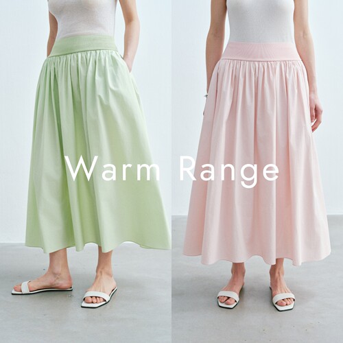 Warm Range 夏日氛围A字大摆松紧腰半身裙
