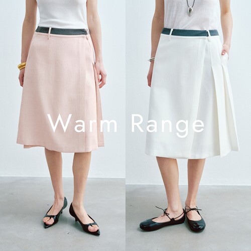 Warm Range 设计感吸湿排汗不对称百褶半身裙
