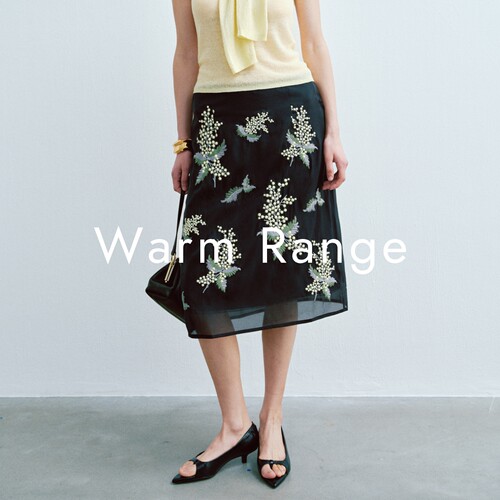 Warm Range双层网纱重工满幅刺绣半身裙女夏季新款结构绣花中长裙