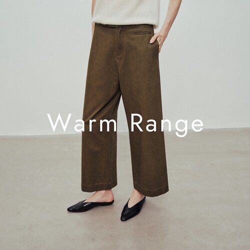 Warm Range 纯棉水洗直筒九分休闲裤