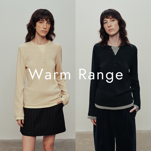 Warm Range 假两件拼接打底长袖T恤