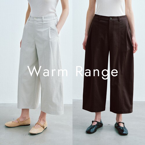 Warm Range 捏褶九分气球裤立体分割休闲裤