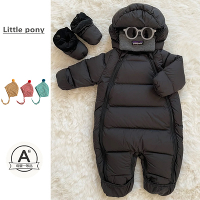 婴儿冬季新款加厚羽绒服连体衣
