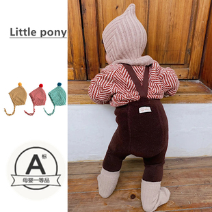 婴幼儿圣诞新年套装冬装男女宝宝喜庆毛衣咖色加厚举重裤两件套