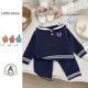 新款 套装 女宝宝韩版 婴儿衣服26春季 可爱海军领针织上衣裤 子两件套