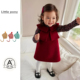 女宝宝可爱红色背心裙婴儿韩版 洋气毛呢连衣裙喜庆生日周岁礼服裙