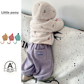 女宝宝冬季 新款 毛绒绒外套婴儿可爱保暖连帽外套宝宝超萌加绒外套